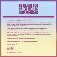 PRESSEMEDDELELSE - PÅ EN DEJLIG SOMMERDAG